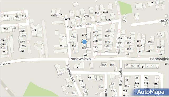 Katowice, Panewnicka, 198c, mapa Katowic