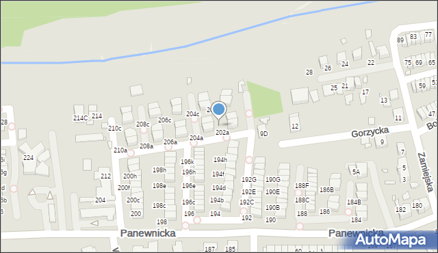 Katowice, Panewnicka, 202b, mapa Katowic