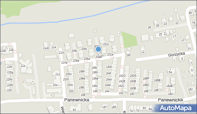 Katowice, Panewnicka, 204a, mapa Katowic
