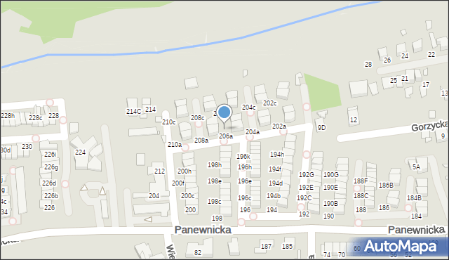 Katowice, Panewnicka, 206b, mapa Katowic