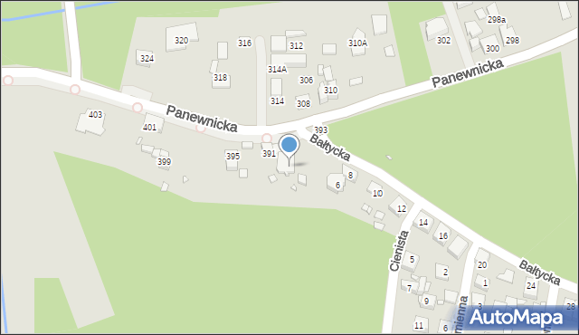 Katowice, Panewnicka, 391A, mapa Katowic