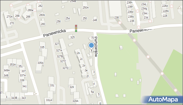 Katowice, Partyzantów, 2a, mapa Katowic