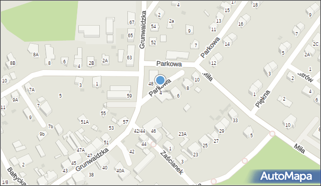 Kędzierzyn-Koźle, Parkowa, 4, mapa Kędzierzyna-Koźle