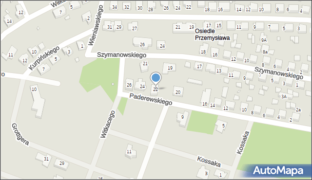 Kępno, Paderewskiego Ignacego Jana, 22, mapa Kępno