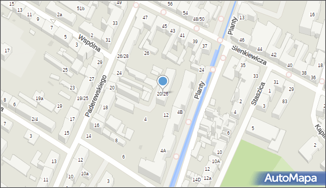 Kielce, Paderewskiego Ignacego Jana, 20/26, mapa Kielc