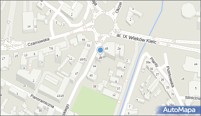 Kielce, Paderewskiego Ignacego Jana, 46, mapa Kielc