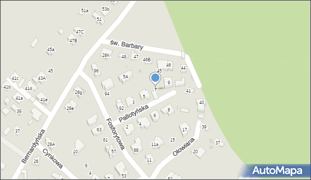 Kielce, Pallotyńska, 7, mapa Kielc