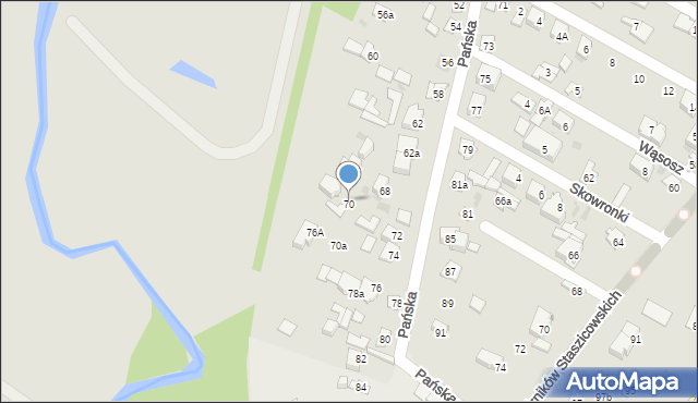 Kielce, Pańska, 70, mapa Kielc