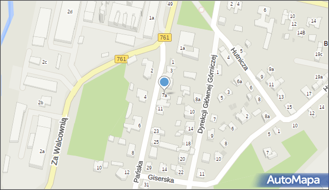 Kielce, Pańska, 7a, mapa Kielc