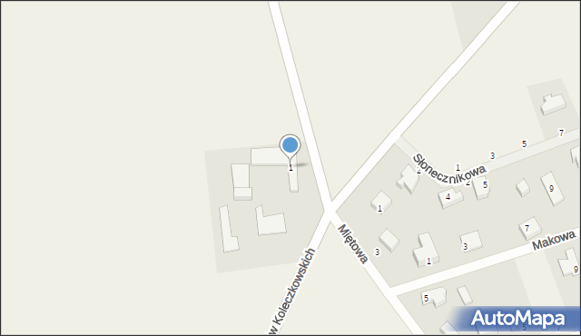 Kielno, Partyzantów Koleczkowskich, 1, mapa Kielno