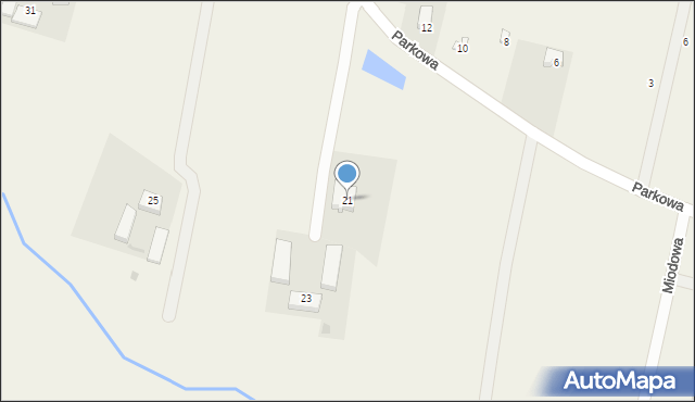 Kładno, Parkowa, 21, mapa Kładno