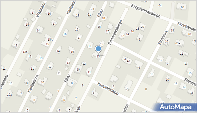 Klaudyn, Paderewskiego Ignacego Jana, 13, mapa Klaudyn