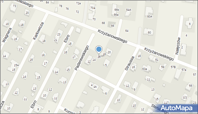 Klaudyn, Paderewskiego Ignacego Jana, 16, mapa Klaudyn