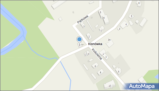 Klonówka, Parkowa, 1, mapa Klonówka