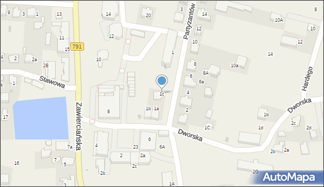 Klucze, Partyzantów, 1c, mapa Klucze