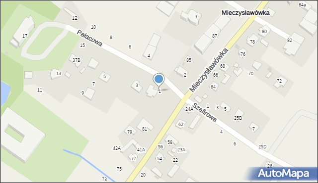 Kobylin, Pałacowa, 1, mapa Kobylin
