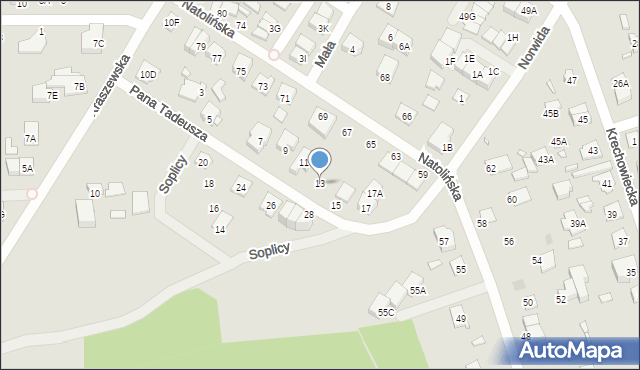 Kobyłka, Pana Tadeusza, 13, mapa Kobyłka