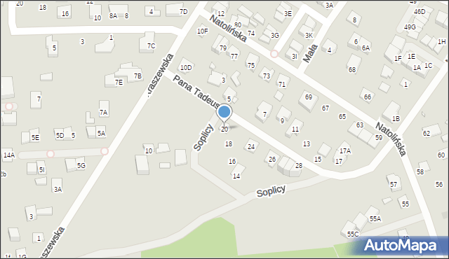 Kobyłka, Pana Tadeusza, 20, mapa Kobyłka