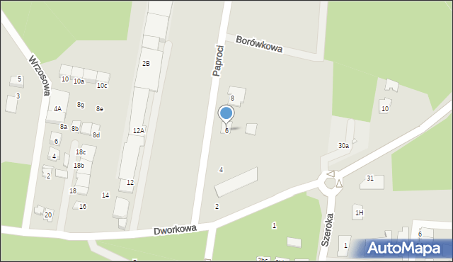 Kobyłka, Paproci, 6, mapa Kobyłka