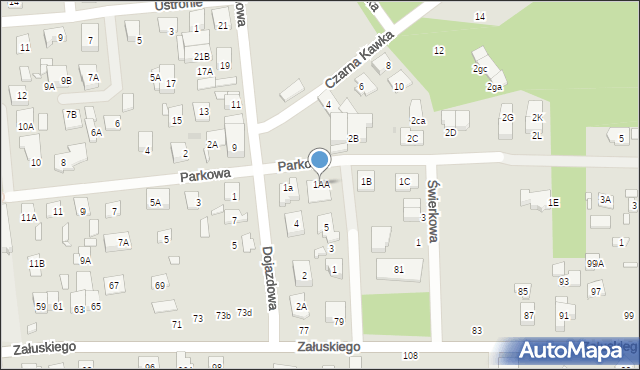 Kobyłka, Parkowa, 1AA, mapa Kobyłka