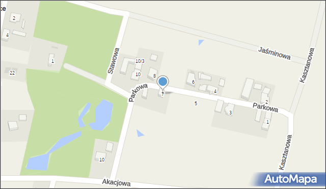 Kokorzyce, Parkowa, 7, mapa Kokorzyce