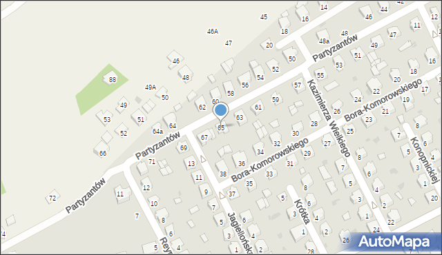 Kolbuszowa, Partyzantów, 65, mapa Kolbuszowa