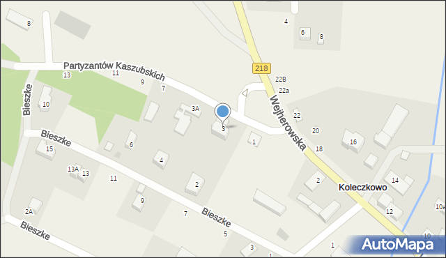 Koleczkowo, Partyzantów Kaszubskich, 3, mapa Koleczkowo