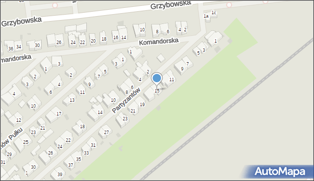 Kołobrzeg, Partyzantów, 15, mapa Kołobrzegu