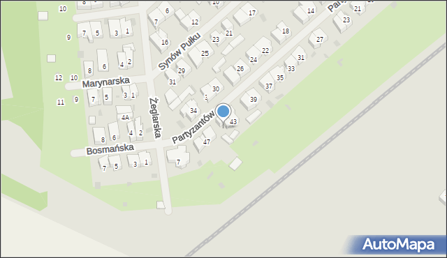 Kołobrzeg, Partyzantów, 45, mapa Kołobrzegu