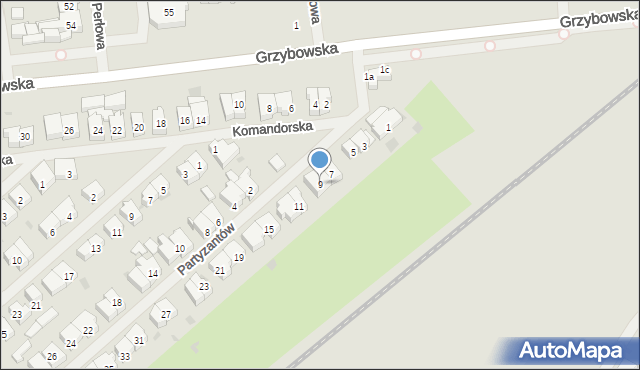 Kołobrzeg, Partyzantów, 9, mapa Kołobrzegu