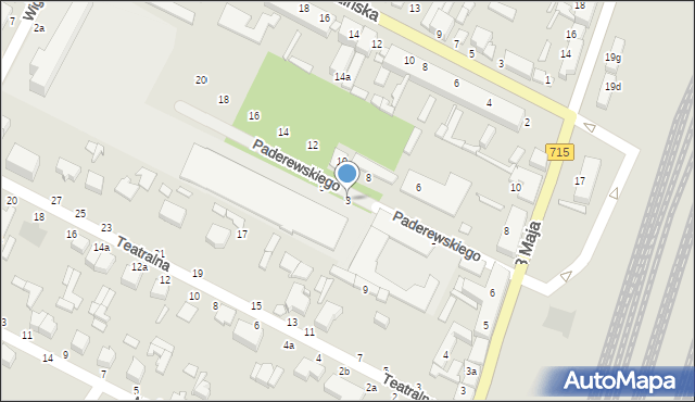 Koluszki, Paderewskiego Ignacego Jana, 3, mapa Koluszki