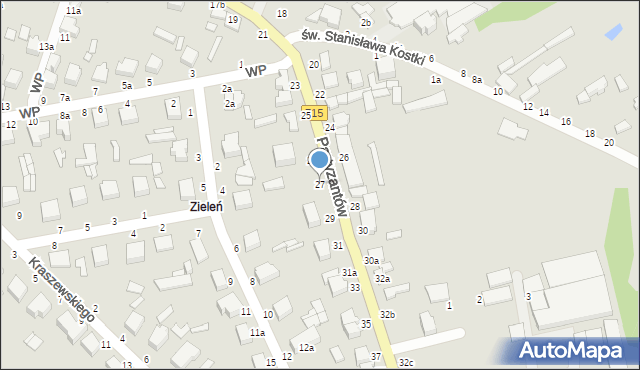 Koluszki, Partyzantów, 27, mapa Koluszki