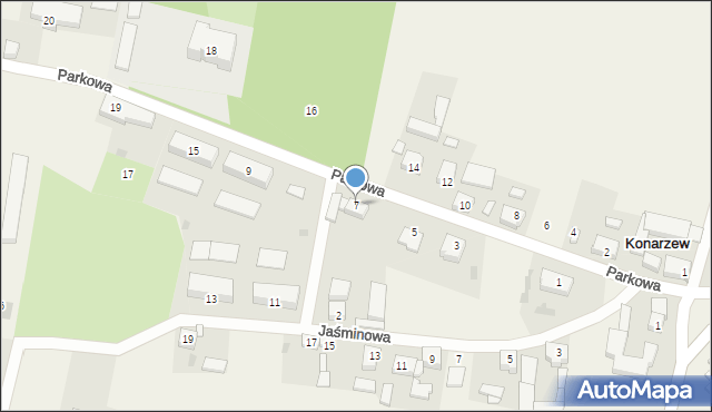 Konarzew, Parkowa, 7, mapa Konarzew