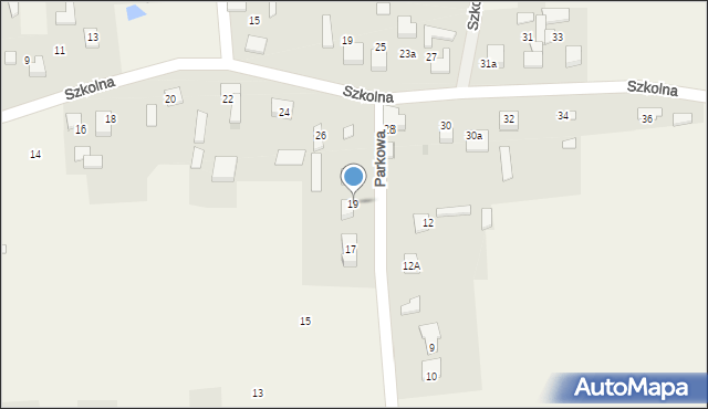Konin, Parkowa, 19, mapa Konina