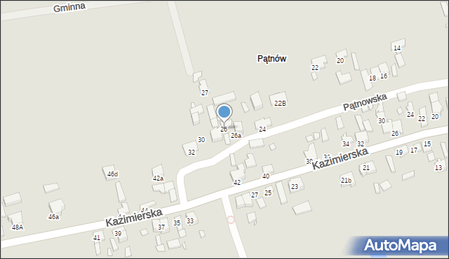 Konin, Pątnowska, 26, mapa Konina