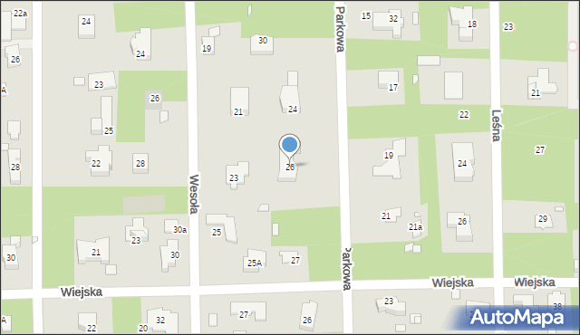 Konstancin-Jeziorna, Parkowa, 26, mapa Konstancin-Jeziorna