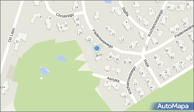 Konstancin-Jeziorna, Paderewskiego Ignacego Jana, 26, mapa Konstancin-Jeziorna