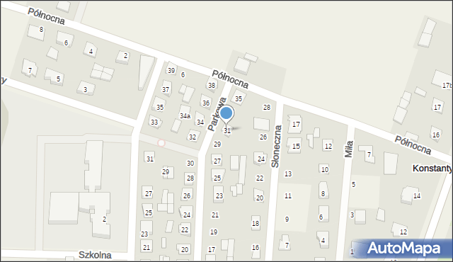 Konstantynów, Parkowa, 31, mapa Konstantynów