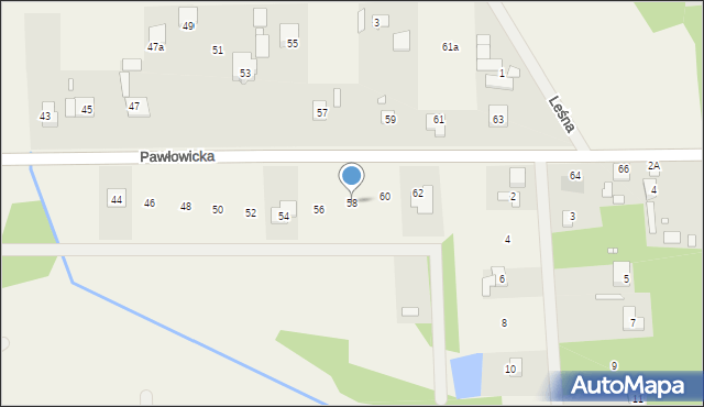 Kopana, Pawłowicka, 58, mapa Kopana