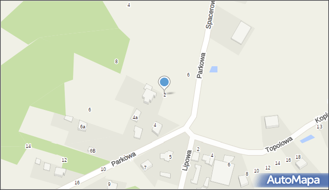 Kopiec, Parkowa, 2, mapa Kopiec