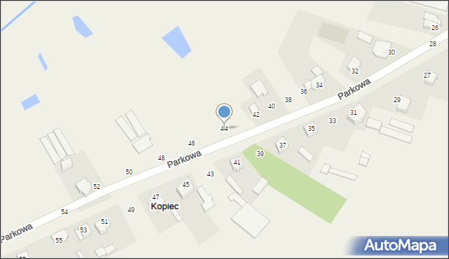 Kopiec, Parkowa, 44, mapa Kopiec