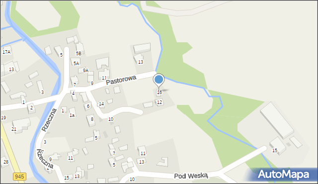 Korbielów, Pastorowa, 16, mapa Korbielów