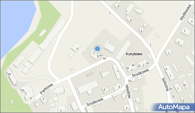 Korytowo, Parkowa, 4, mapa Korytowo