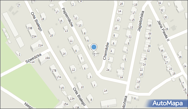 Kostrzyn nad Odrą, Papierników, 2, mapa Kostrzyn nad Odrą