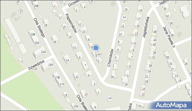 Kostrzyn nad Odrą, Papierników, 4, mapa Kostrzyn nad Odrą