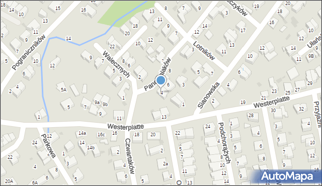 Koszalin, Pancerniaków, 4, mapa Koszalina