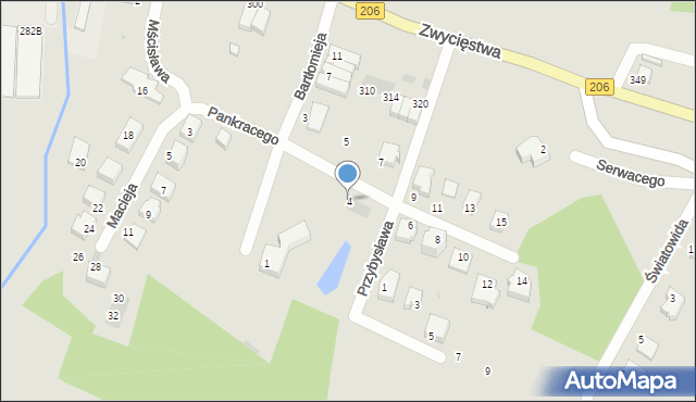 Koszalin, Pankracego, 4, mapa Koszalina