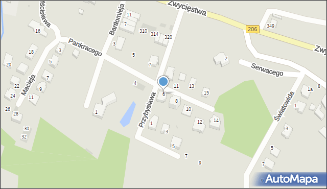Koszalin, Pankracego, 6, mapa Koszalina