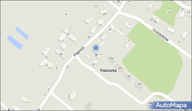 Koszalin, Paproci, 16, mapa Koszalina