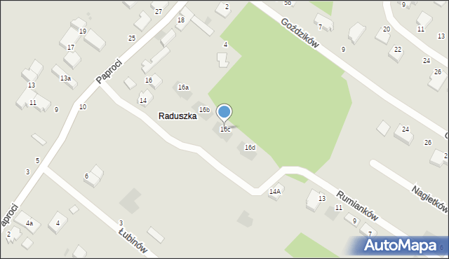 Koszalin, Paproci, 16c, mapa Koszalina